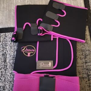 Deeiva Snatched Black and Pink Waist Trainer And Thigh Set